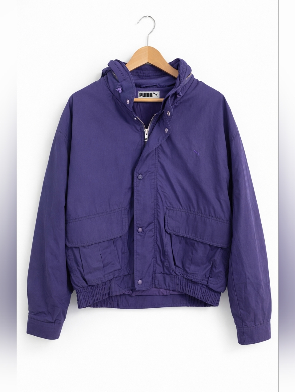Puma Hooded Windbreaker Jacket Purple Women’s Size 5 Vintage Style